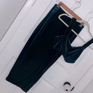Naked wardrobe velvet  green set